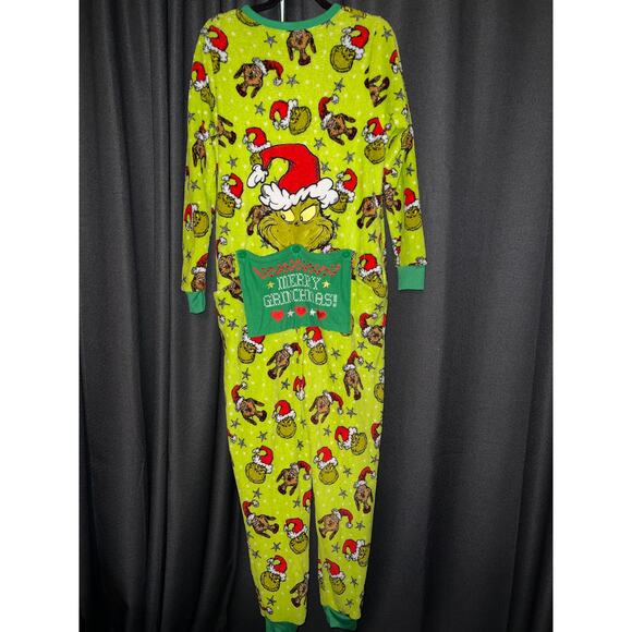 Ugly Christmas Sweater Onesie Xmas Size Large Grinch - Picture 3 of 3